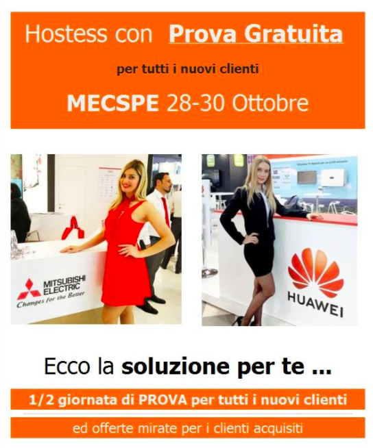 CERCHI HOSTESS, INTERPRETI O MODELLE PER MECSPE PARMA ?